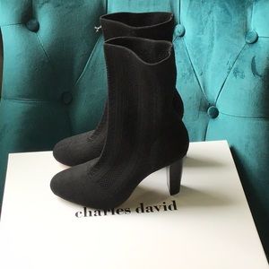 Charles David knit black bootie